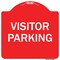 Signmission Designer Series Visitor Parking, Red & White Heavy-Gauge Aluminum Sign, 18" x 18", RW-1818-9869 A-DES-RW-1818-9869 - alternate 1
